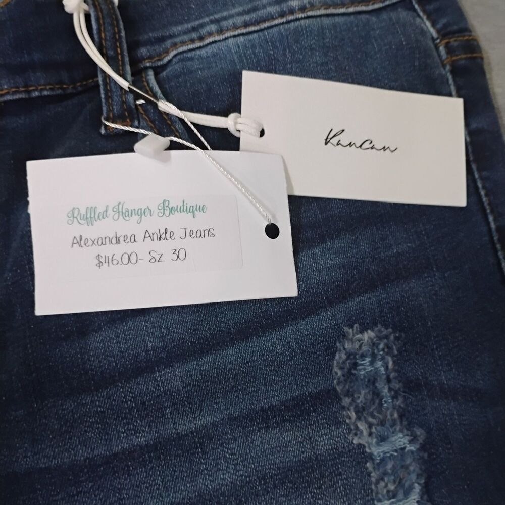 KanCan Alexandrea Ankle Jean Distressed Skinny NWT Size W13/30 Dark Wash KC8127D - Picture 5 of 16